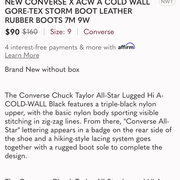 Converse NWT/ box. Flash $75 first pair - Picture 9 of 9